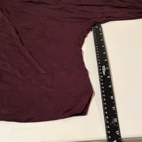 Cha Cha Vente X- Large brown 3/4 sleeve cotton blend stretch top - Picture 3 of 12